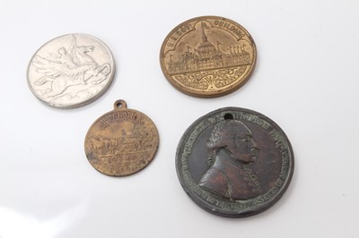 Lot 504 - U.S.A - Mixed AE medallions to include Death of George Washington commemorative December 14th 1799 by Westwood (N.B. Obv: Drill holed at 12 o'clock & edge bruise) otherwise GF, Columbian Exposition...