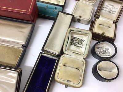 Lot 691 - Box of antique and later jewellery boxes to include Carrington & Co., Marx & Co., J. W. Benson, Cartier pouches and others