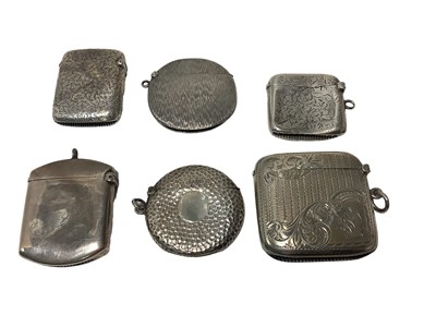 Lot 17 - Six Victorian and later silver Vesta cases mostly with engraved decoration (6)
