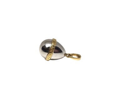 Lot 53 - Limited edition 18ct yellow and white gold Faberge egg pendant charm