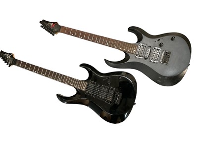 Lot 2247 - Cort X5 black strat copy electric guitar, with soft case and another similar
