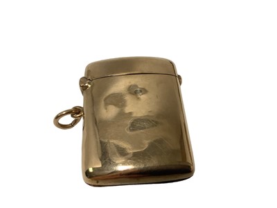 Lot 27 - Gold 9ct Vesta case (Birmingham 1912) 40 x 30mm, 15.7grams