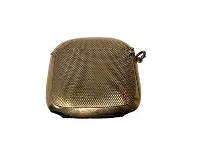 Lot 30 - Asprey 9ct gold Vesta case with engine turned decoration ( Sheffield 1907) 46 x 42mm, 20.47grams