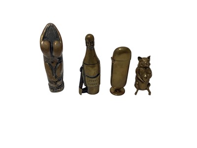 Lot 41 - Four Victorian novelty Vesta cases including Champagne bottle, horse foot and pig (4)