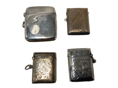 Lot 43 - Four Victorian and Edwardian silver Vesta cases