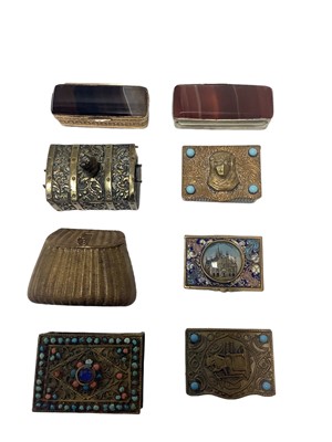 Lot 54 - Victorian novelty Vesta in the form of a fisherman's kreel ( catch basket) and other decorative Vesta s and match holder (8)
