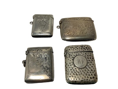 Lot 68 - Four Edwardian and later silver Vesta cases various (4)