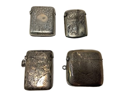 Lot 69 - Four Edwardian and later silver Vesta cases various (4)