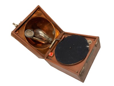 Lot 2513 - 1930s Decca portable gramophone, in cloth bound case