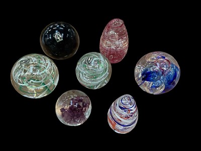 Lot 1265 - Seven Langham glass paperweights