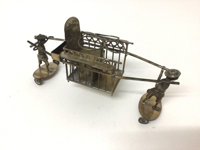Lot 90 - Chinese silver plated rickshaw