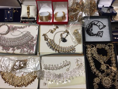 Lot 215 - Group of 'Indian' paste set suites of jewellery, other costume jewellery and wristwatches