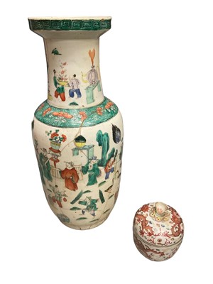 Lot 33 - Chinese rouleau vase