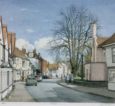 Lot 360 - David Green print- Dedham High Street, signed and numbered 34 of 600, in glazed frame