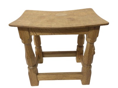 Lot 1397 - Robert ‘Mouseman’ Thompson oak stool