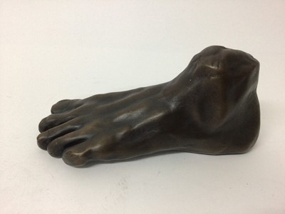 Lot 151 - Stephen Lansley, bronze study of a human foot, signed with initials 18.5cm