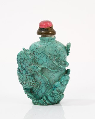 Lot 797 - Carved lapis snuff bottle