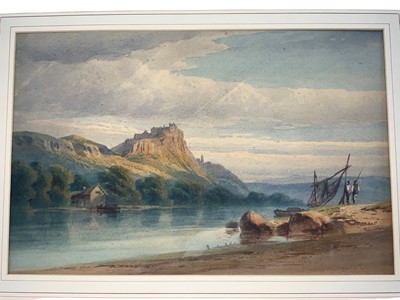 Lot 4 - Thomas Cafe (1817-1909) watercolour - Stirling Castle, inscribed verso, 29 x 44cm, mounted but unframed