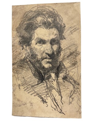 Lot 50 - Manner of Frank Brangwyn, pencil - Head of a man, 32 x 21cm, mounted