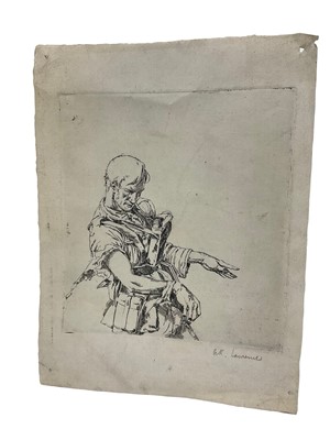 Lot 77 - Alfred Kingsley Lawrence (1893-1978) etching - The Subultan (1921), signed,  18 x 17cm