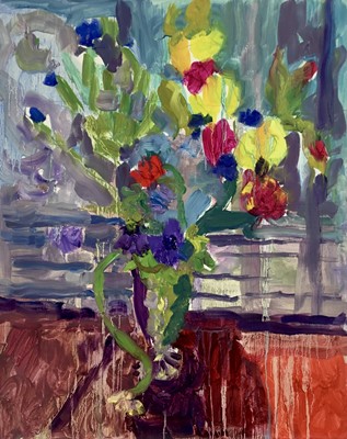 Lot 107 - Annelise Firth (b.1961) oil on board - Still Life, signed and dated 2023 verso, 50cm x 40cm, unframed
