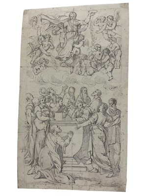 Lot 89 - Continental school, 18th century, classical design for a fresco, 30 x 18cm
