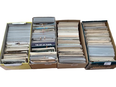 Lot 1435 - Collection of postcards in four shoe boxes, including novelty, cats, dogs, birds, topography, lighthouses