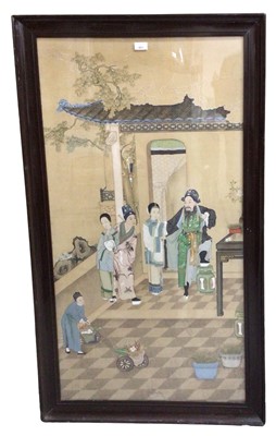 Lot 931 - Large 19th century Chinese painting on paper