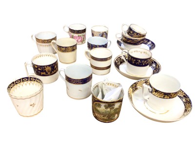 Lot 182 - Derby coffee can, painted with a named view ‘Near Glasgow’, and other Derby coffee cans