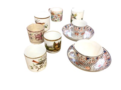Lot 178 - Keeling coffee can and saucer, with the ‘Crazy Cow’ pattern, and other coffee cans and saucers