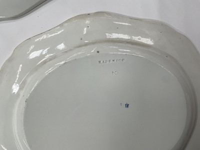 Lot 156 - Set of three Wedgwood graduated meat dishes, printed in blue with a Chinese river landscape