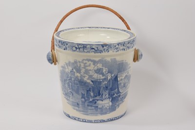 Lot 133 - Wedgwood blue printed Ferrara pattern wash pail and liner