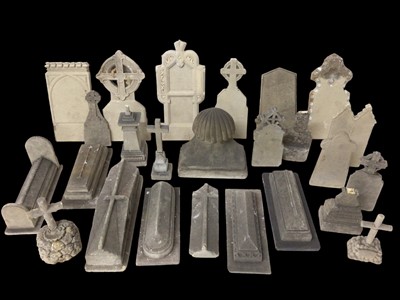 Lot 907 - Highly unusual large collection of stone models of gravestones