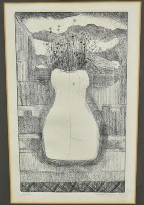 Lot 1150 - Sheila Robinson (1925-1988) signed limited edition etching - 'Jug' 2/20, dated 1969, 28cm x 18cm, in glazed frame