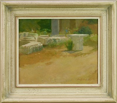 Lot 1148 - *Fred Dubery (1926-2011) oil on board, Tourists in Turkey, signed, 21.5cm x 26cm, in painted frame