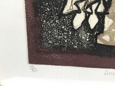 Lot 107 - Valerie Thornton aquatint - Living in Peace St Benoit sur Loire, 54cm x 38cm, signed and dated '89, 39/45, in glazed frame