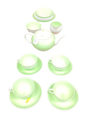 Lot 1155 - Susie Cooper teaset with green glaze