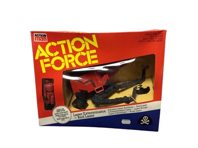 Lot 90 - Palitoy Action Man Action Force Laser Exterminator & Laser Red, boxed with original internal packaging (1)