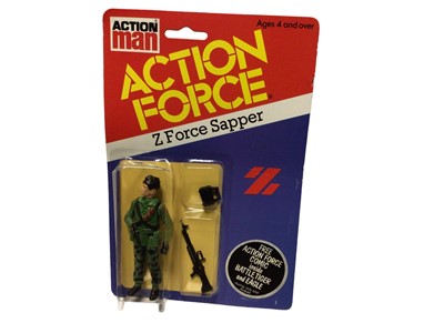 Lot 86 - Palitoy Action Man Action Man Z Force Radio Operator, Sapper & Infantryman, all on card with blister packs (3)
