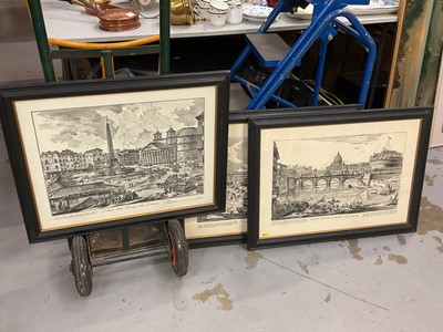 Lot 211 - Set of three reproduction architectural prints, others