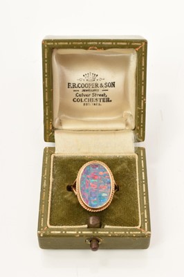 Lot 659 - Opal single stone ring in 9ct gold setting