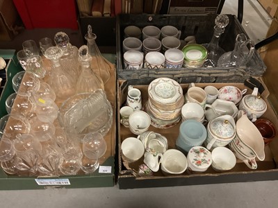 Lot 438 - Collection of china and glassware to include decanters.