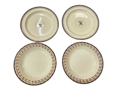 Lot 154 - Pair of Wedgwood Queensware crested plates and another pair of plates