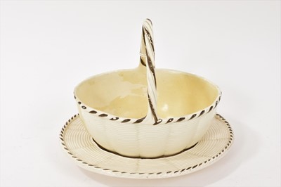 Lot 136 - Rare Wedgwood Queensware basket and stand, circa 1800