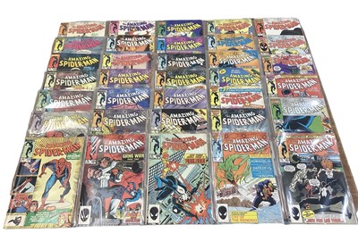 Lot 55 - Marvel Comics The Amazing Spider-Man, 1980's (American price variants). To include #256 - first apperance of Puma, #265 - first apperance of Silver Sable and first team apperance of the Wild Pack a...