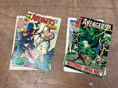 Lot 35 - Eleven Marvel Comics The Avengers #32 #40 #45 #48 (Key Issue) #49 (Key Issue) #58 #59 #62 #63 #64 #65 (1960's) (UK and American Price Variant)   First appearance and origin of the third Black Knigh...