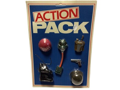 Lot 58 - Action Pack including weapons & equipment, on vacuum sealed cards (3)