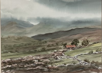 Lot 203 - Lambert, 20th Century watercolour, depicting redundant farm buildings on the moors, signed