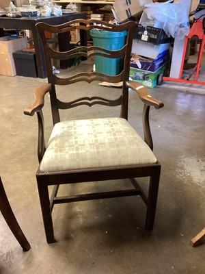 Lot 1328 - Georgian mahogany ladder back elbow chair