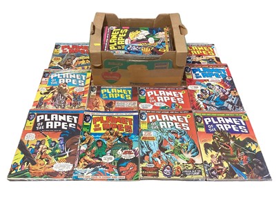 Lot 91 - Marvel Comics Planet of the Apes weekly magazine, Complete run from issue #1 - #123 (1974 to 1977). Approximately 123 magazines.